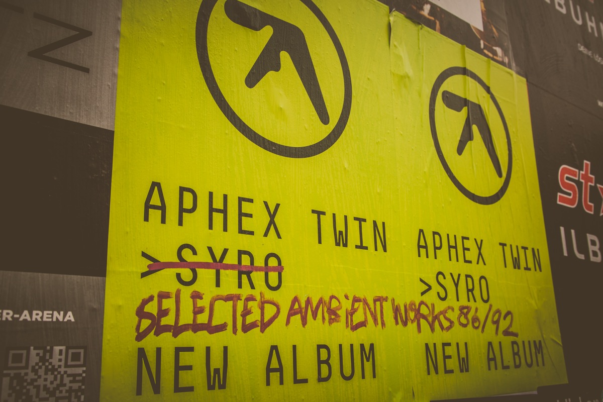 Aphex Twin Syro vinyl release with fluoro-green branding